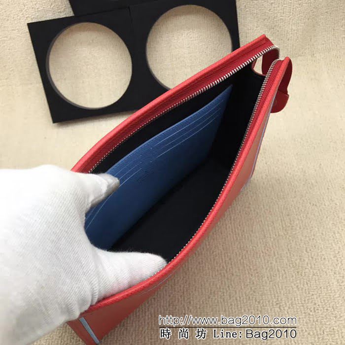 路易威登LV頂級原單 M61692十字紋繡邊藍洗漱包2018-19秋冬新款 手拿包 ZY1106